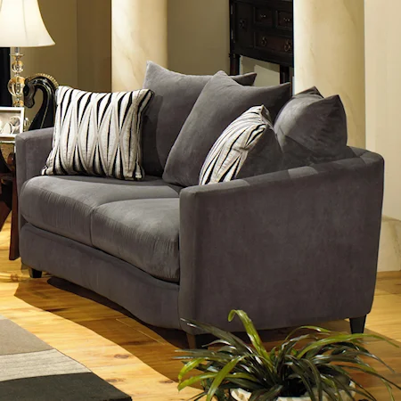 Contemporary Loveseat with Loose Toss Pillows